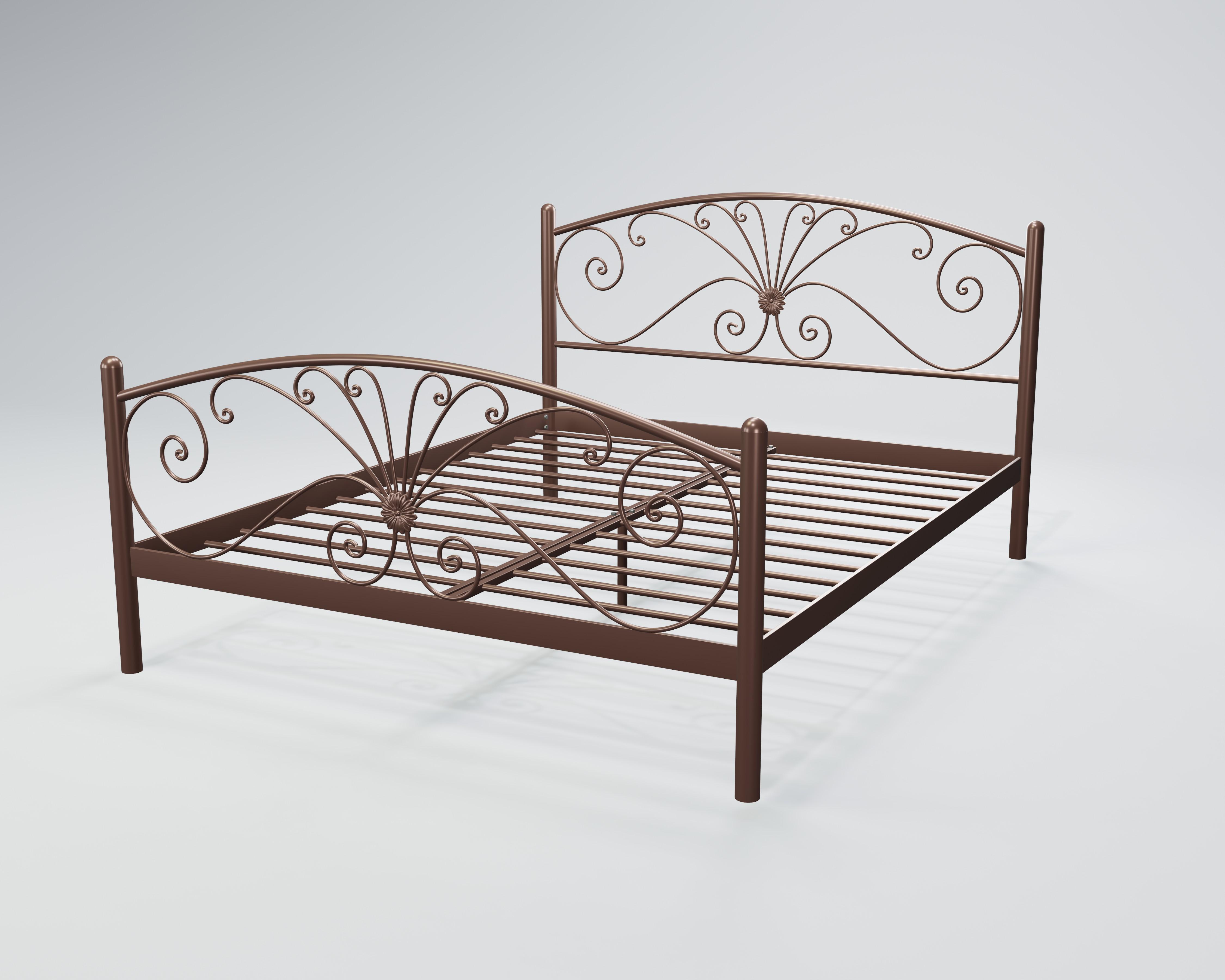 Кровать металлическая Дармера 160x200 см Коричневый
