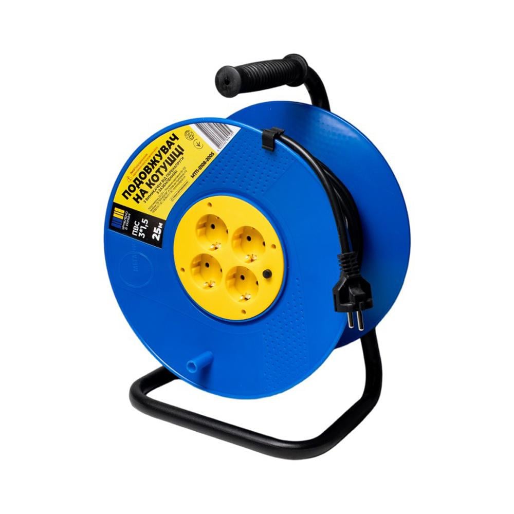 Подовжувач на котушці МЕГАтек ПВС з вимикачем від перенапруги 25 м 3х1,5 мм (24757545) - фото 1 Подовжувач на котушці МЕГАтек ПВС з вимикачем від перенапруги 25 м 3х1,5 мм (24757545) - фото 1