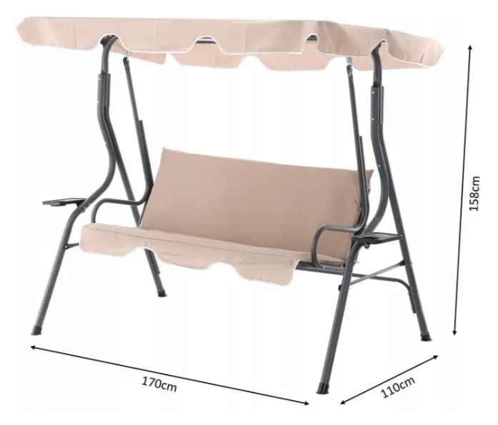 Качели садовые трехместные GardenLine KRE0735 - фото 7