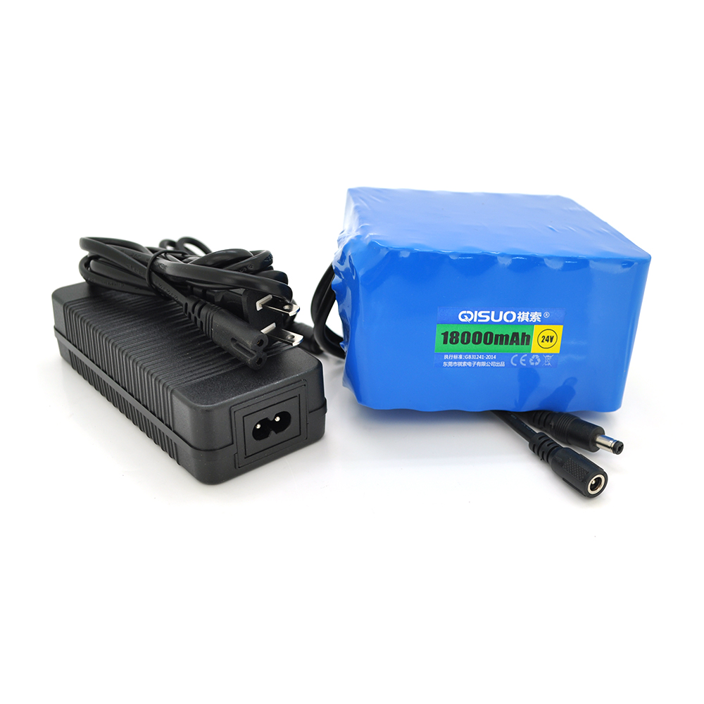 Аккумулятор литиевый QiSuo 24V 18000 mAh Li-ion 18650 с зарядным устройством для электромобилей (26011)
