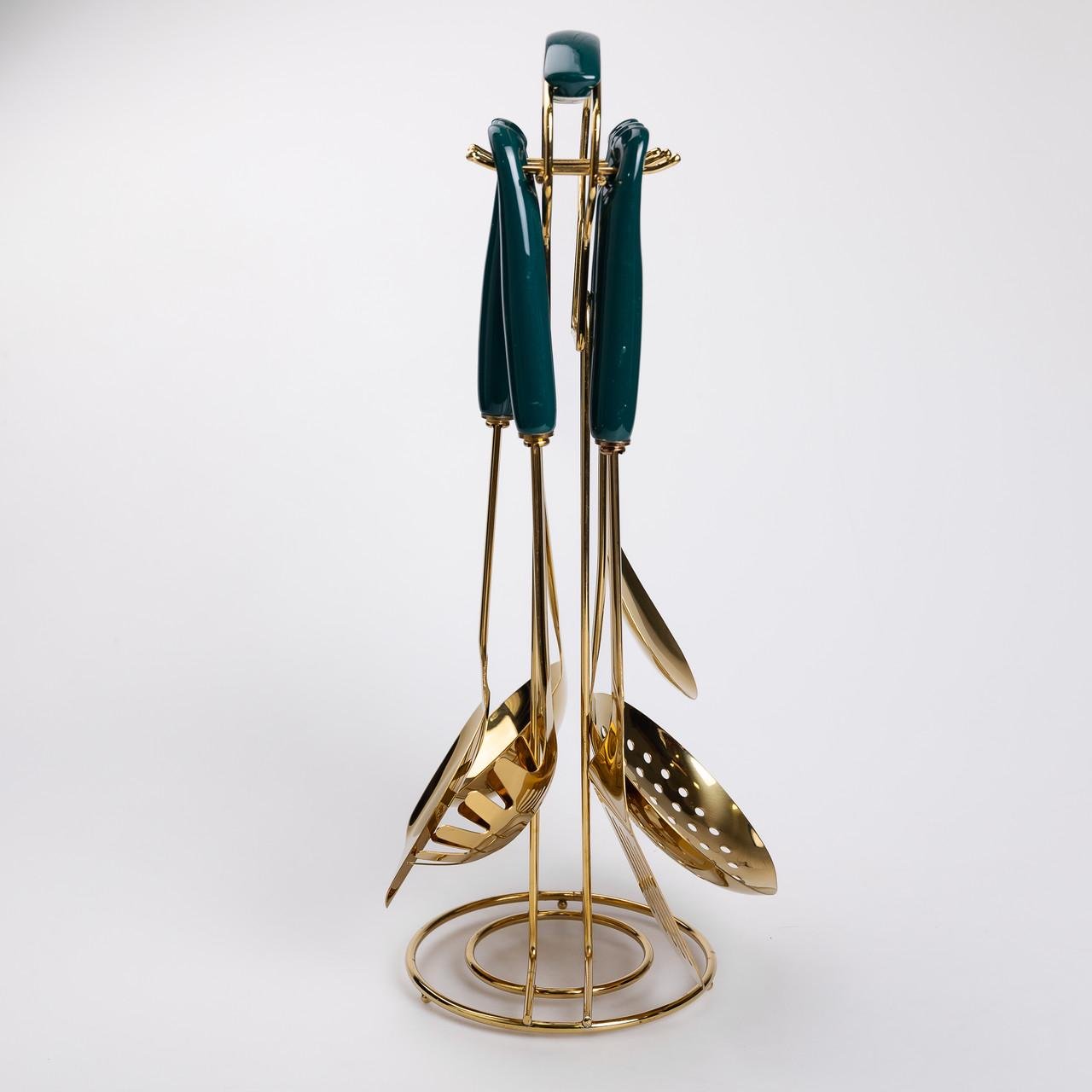 Набор кухонных принадлежностей на подставке 6 шт. Изумрудный (HP-20-67) - фото 6 Набор кухонных принадлежностей на подставке 6 шт. Изумрудный (HP-20-67) - фото 6