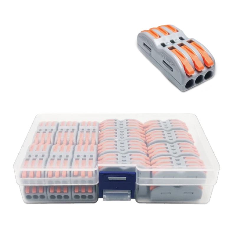 Набор клемм Tactix 0,08-4 мм2 32А 3х1-3х1 проходная одинарная 39х18х14,5 мм 28 шт. Оранжевый (CT423-28box)