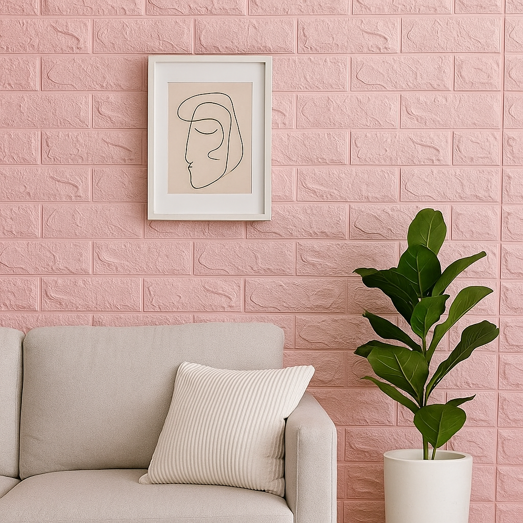 3D-панель декоративна самоклеюча під цеглу 700x770x2 мм Рожевий (BN2-020) - фото 3 3D-панель декоративна самоклеюча під цеглу 700x770x2 мм Рожевий (BN2-020) - фото 3