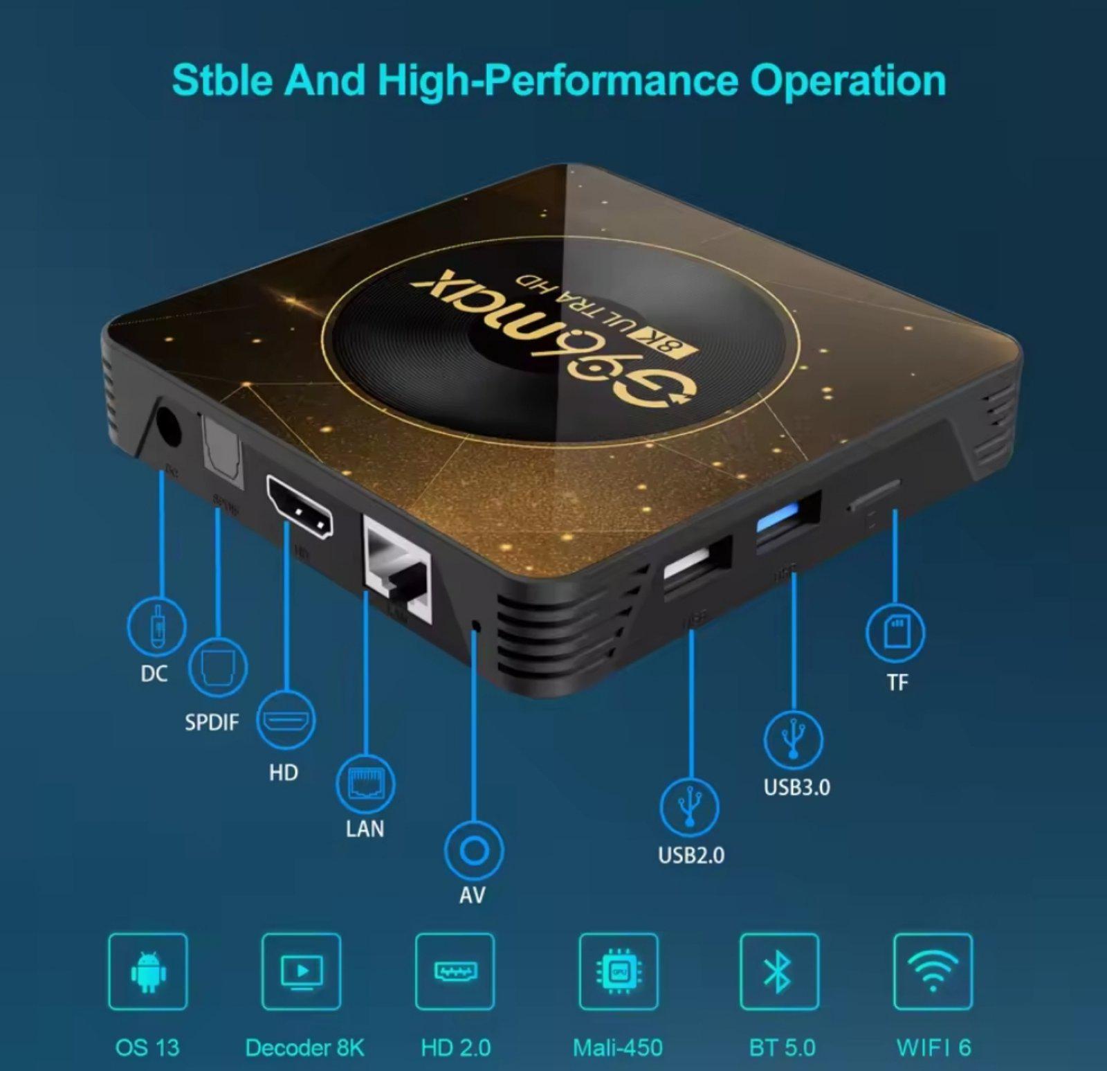 ТВ-приставка Smart TV G96 max RK3528 Android 13 Тb Бокс 4/32 Gb Андроїд 13 (35283528) - фото 4 ТВ-приставка Smart TV G96 max RK3528 Android 13 Тb Бокс 4/32 Gb Андроїд 13 (35283528) - фото 4