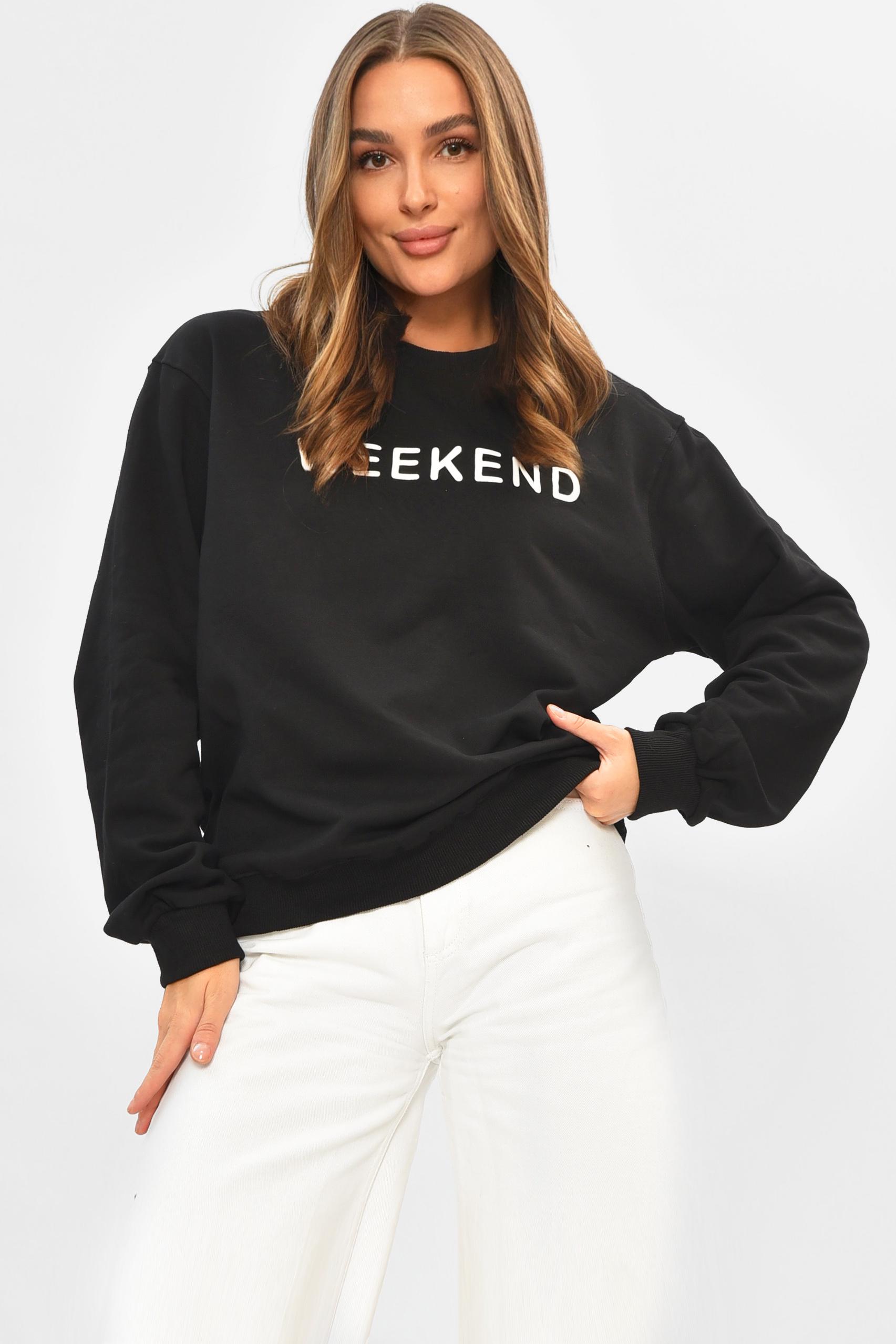 Світшот жіночий 205666 з принтом S Чорний - фото 2 Світшот жіночий 205666 з принтом S Чорний - фото 2