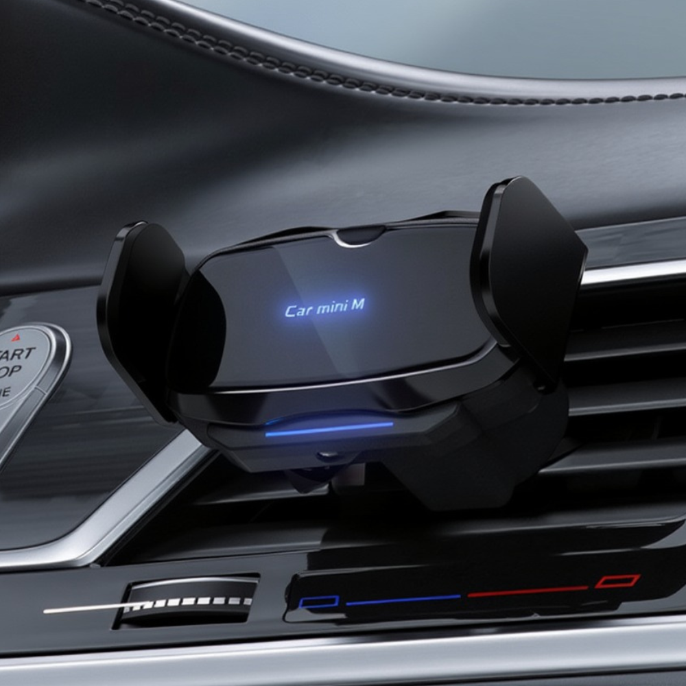 Держатель для телефона в машину с беспроводной зарядкой 5W с поворотом на 360 градусов Черный (P7_black)