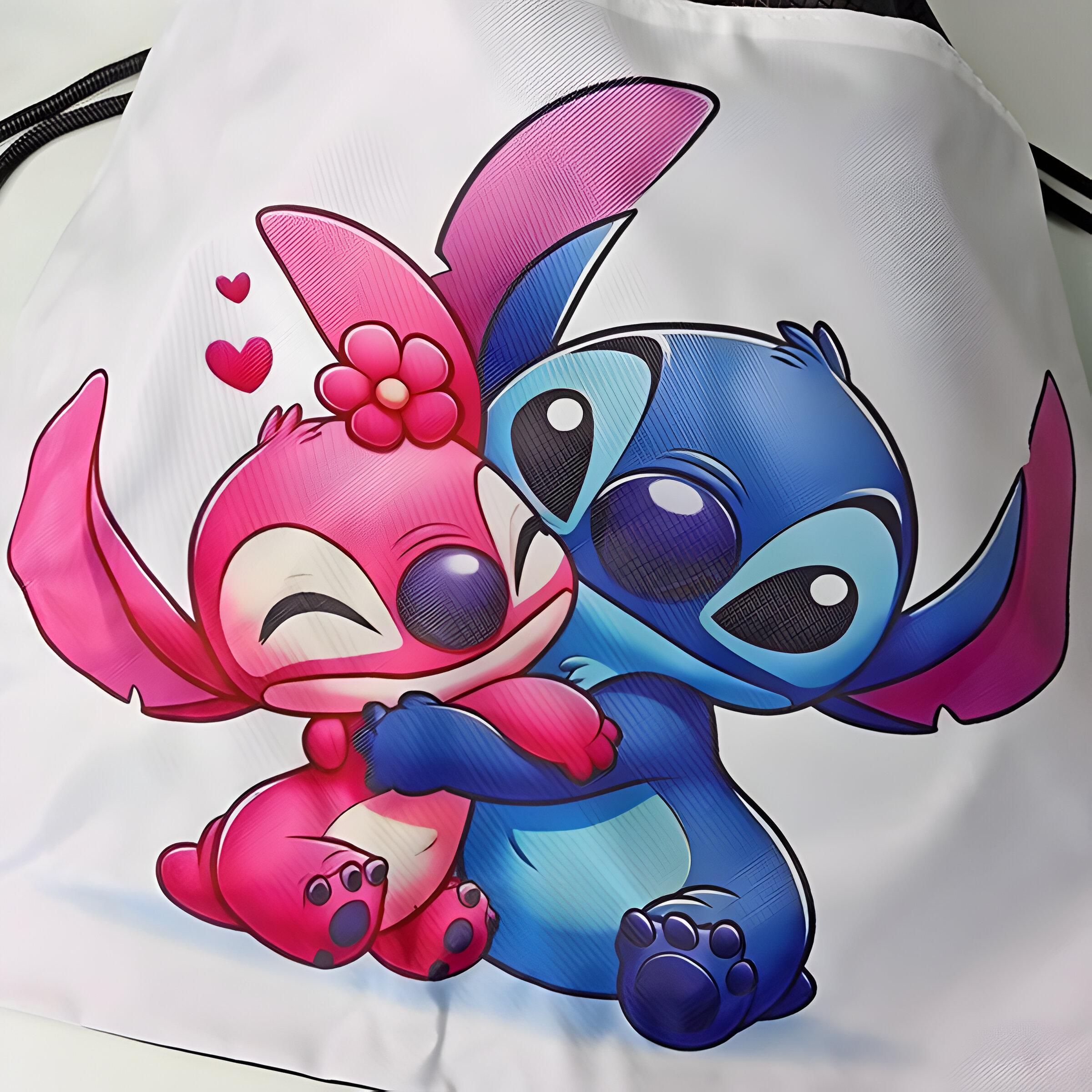 Сумка детская Стич и Ангел для спортивной одежды и обуви 35х40 см Белый (25-38) - фото 2 Сумка детская Стич и Ангел для спортивной одежды и обуви 35х40 см Белый (25-38) - фото 2