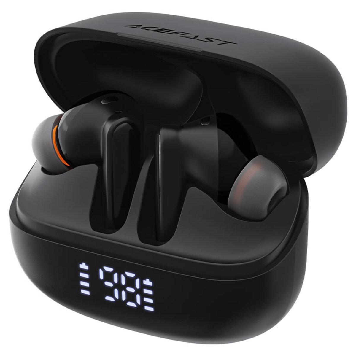 Навушники бездротові Acefast W1 Active Noise Cancelling True Wireless Earbuds BT5.4 400 mAh Black (6974316283614) - фото 3