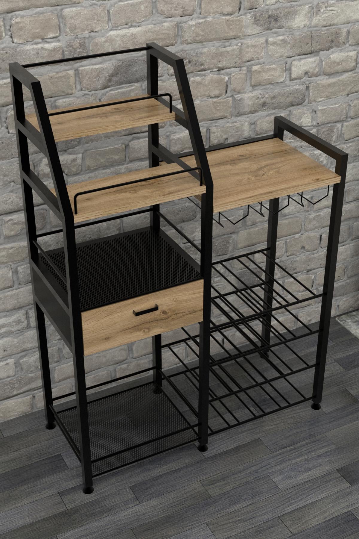 Стеллаж барный EcoLoft Лофт Дионис DSP-1208 Дуб аппалачи (26650490)