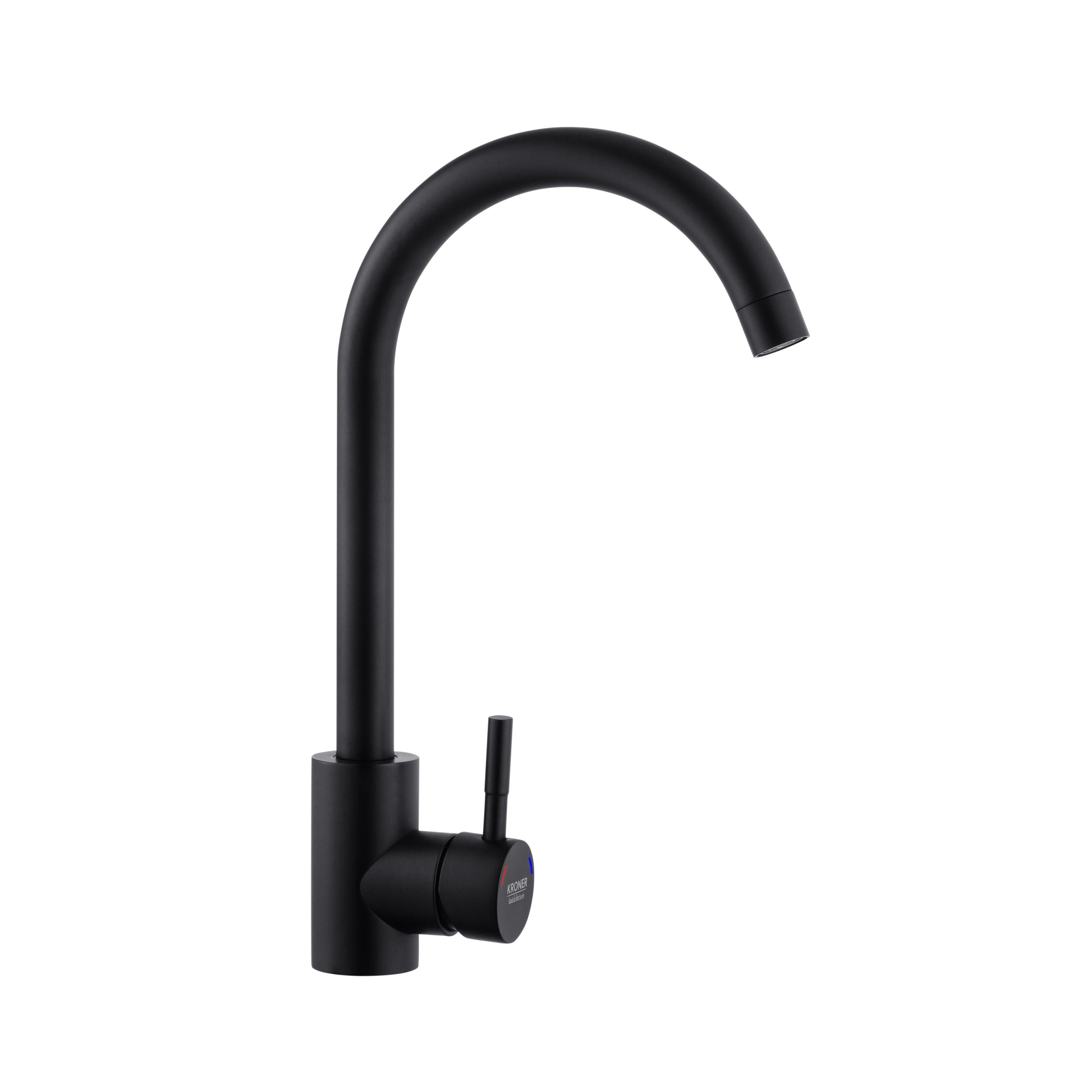 Смеситель для кухни Kroner Edelstahl Klassisch-SCH035GLA CV024352 однорычажный Черный (137731)