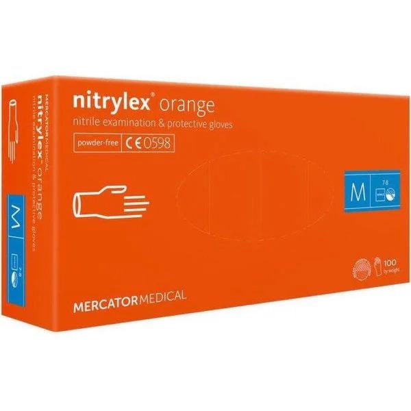 Рукавички нітрілові Mercator Medical Nitrylex M 100 шт. Orange