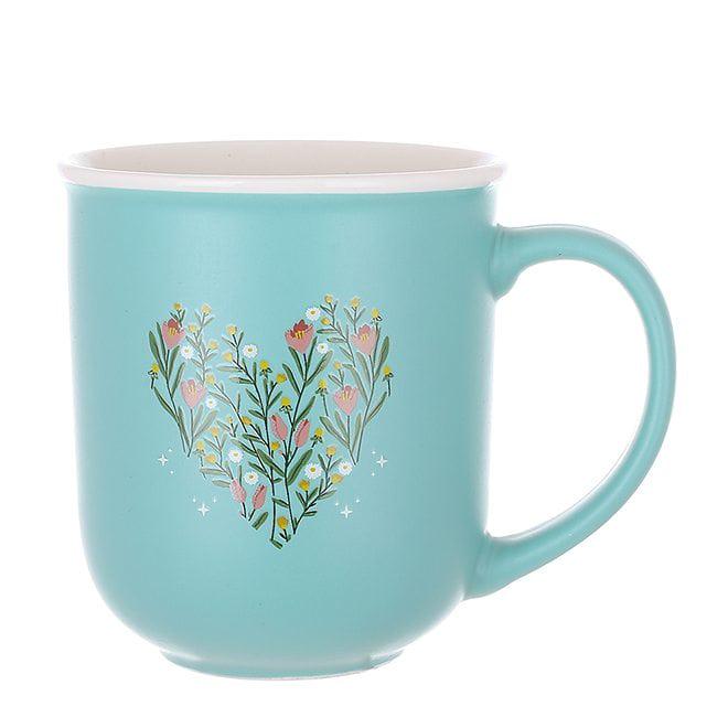Чашка фарфоровая Flora Heart 400 мл Изумрудный (32986)