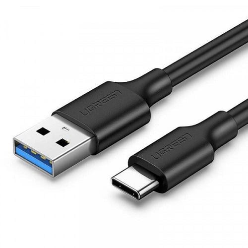 Кабель UGREEN USB 3.0 AM-Type-C M US184 3 A 18W Nickel Plating Aluminum Braid 20884 2 м Черный (570802)