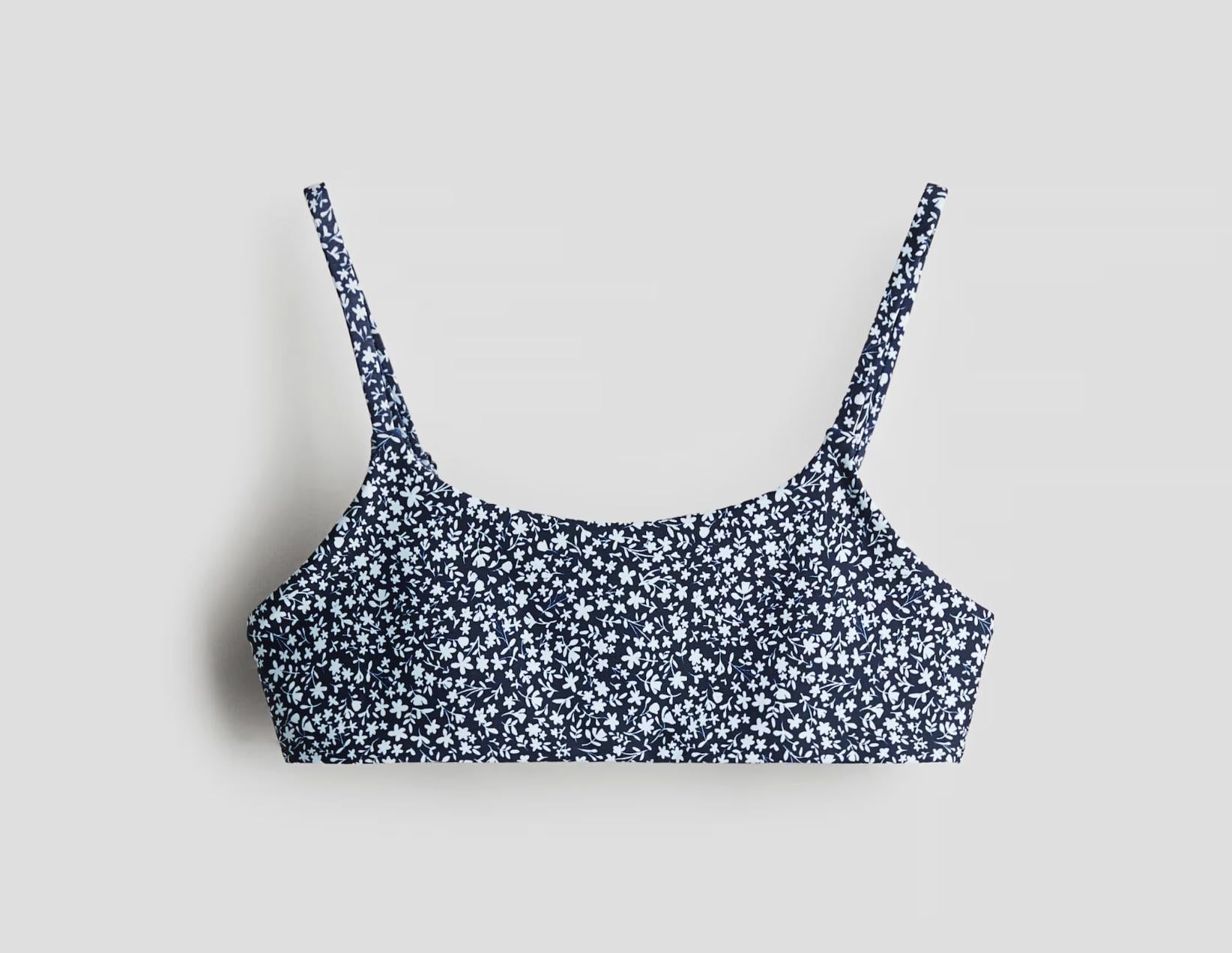 Купальный топ H&M 1259617 Цветы 98-104 см Синий