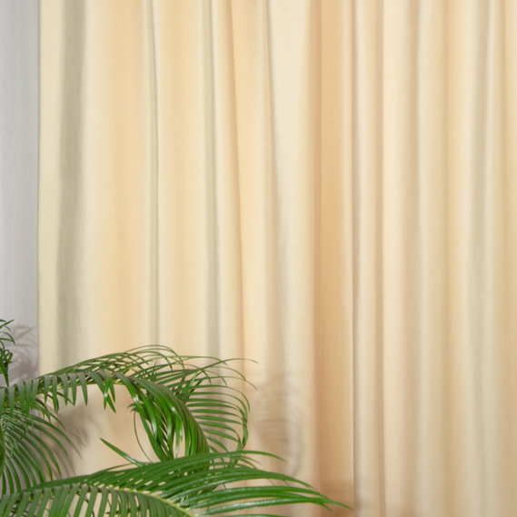Ткань портьерная IDEIA однотонная Бархат 2,9 м V-32 Ваниль (2200004232829)