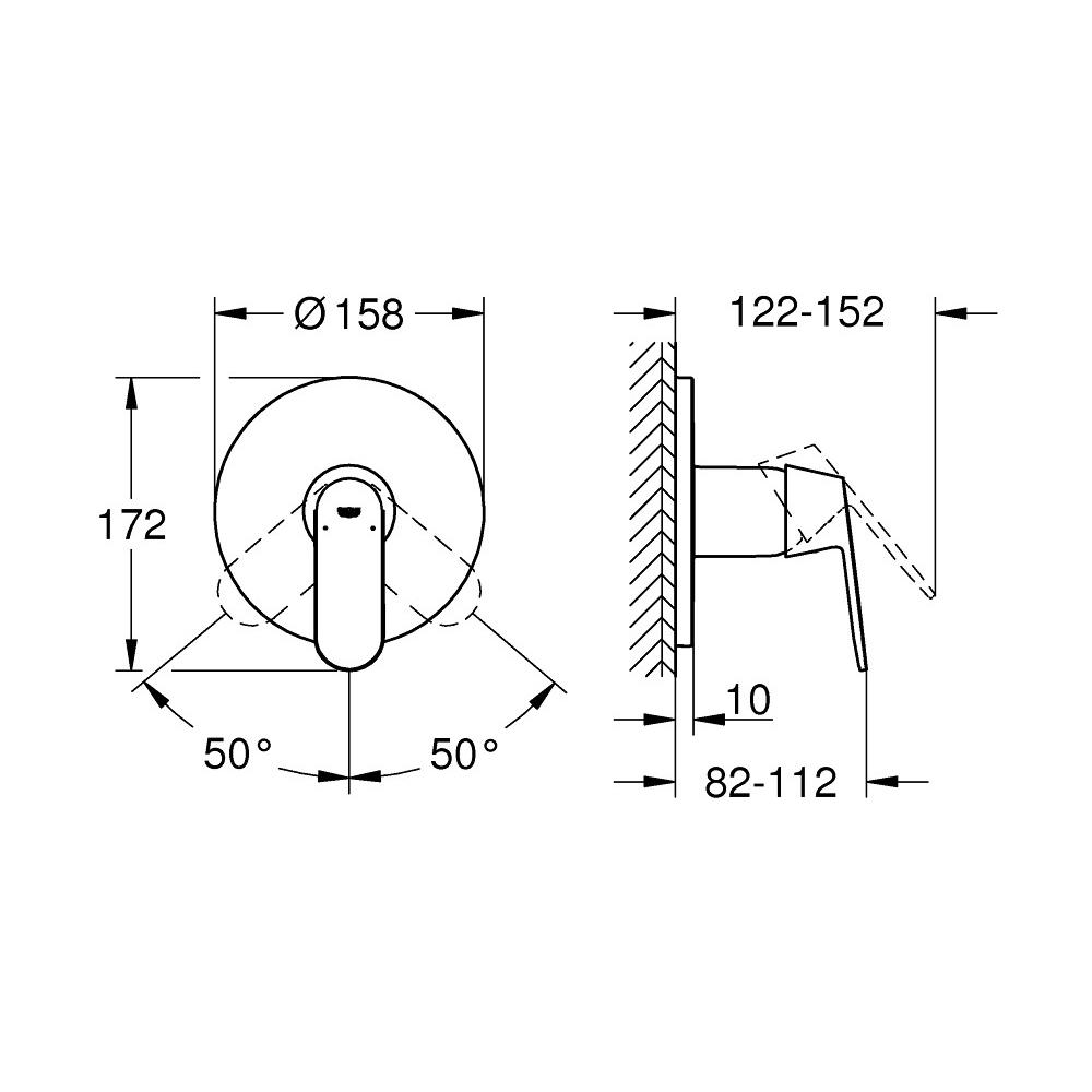 Наружная часть смесителя Grohe Eurosmart Cosmopolitan 24044000 Хром (111344) - фото 2