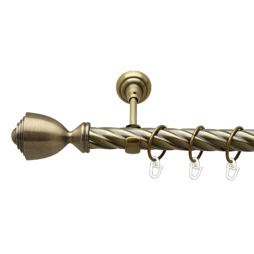 Карниз металевий Orvit Палаціо однорядний відкритий/скручена труба/кільце металеве Антик 25 мм 200 см (00-00017724)