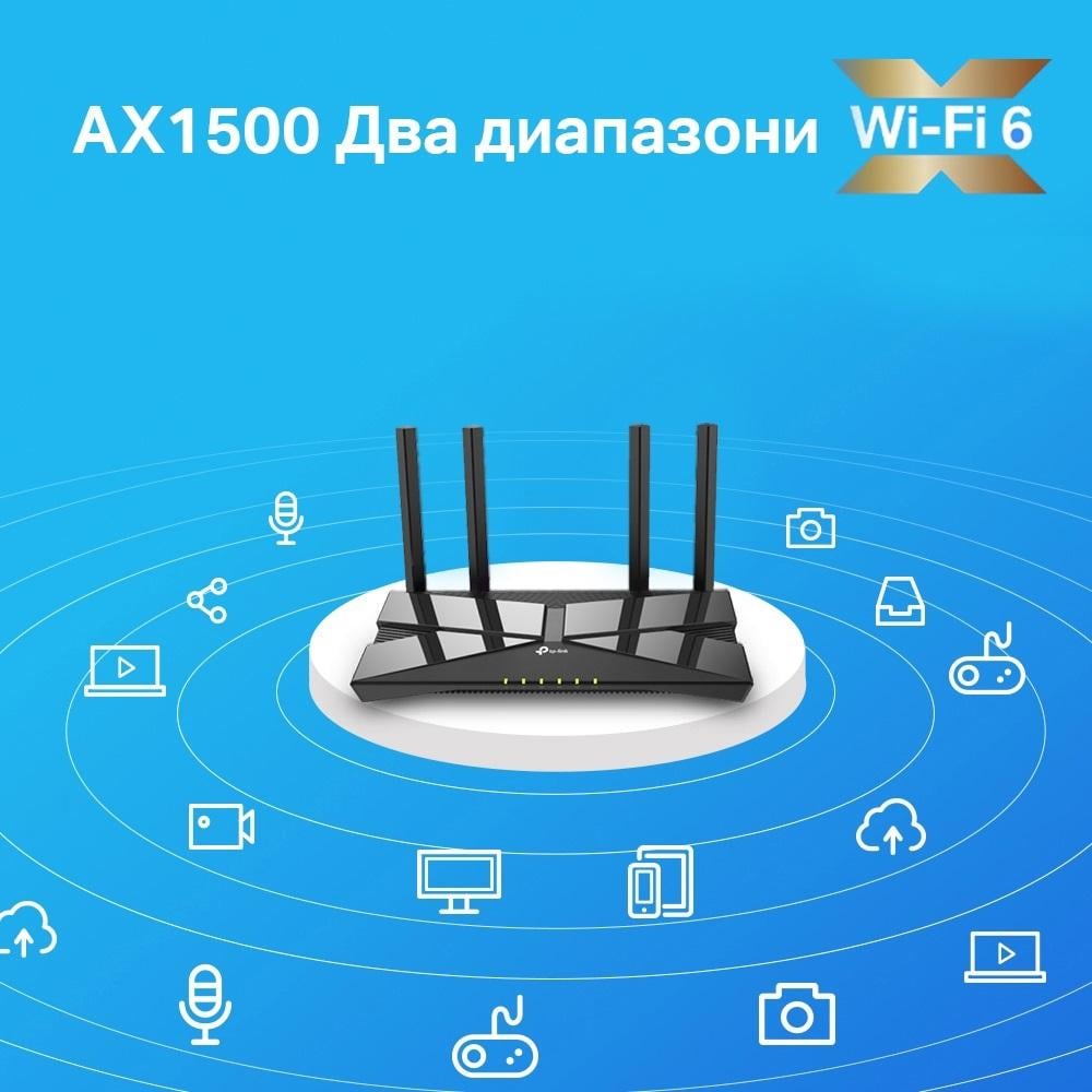 Wi-Fi-роутер TP-Link Archer AX10 AX1500 Next Gen Wi-Fi 6 двухдиапазонный гигабитный Black (150247) - фото 5