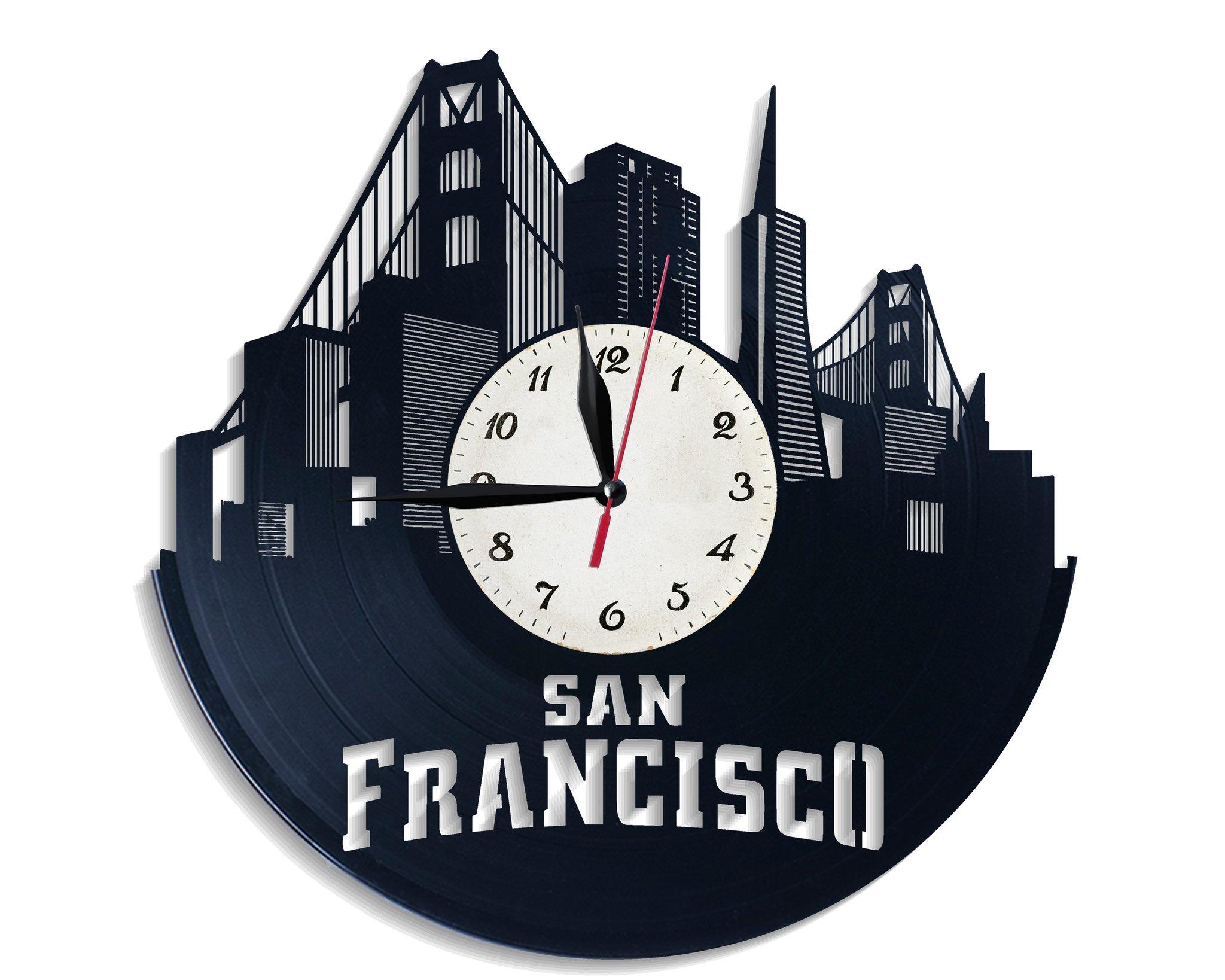 Часы настенные Сан-Франциско 2819 из виниловой пластинки