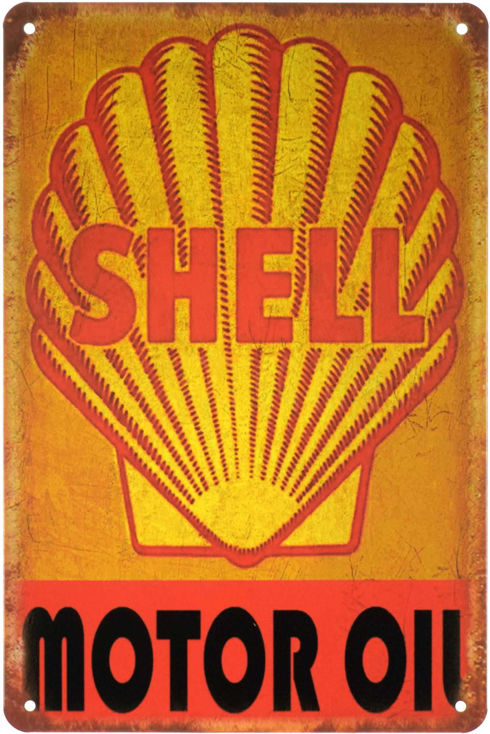 Табличка металлическая Shell Motor Oil 20x30 см