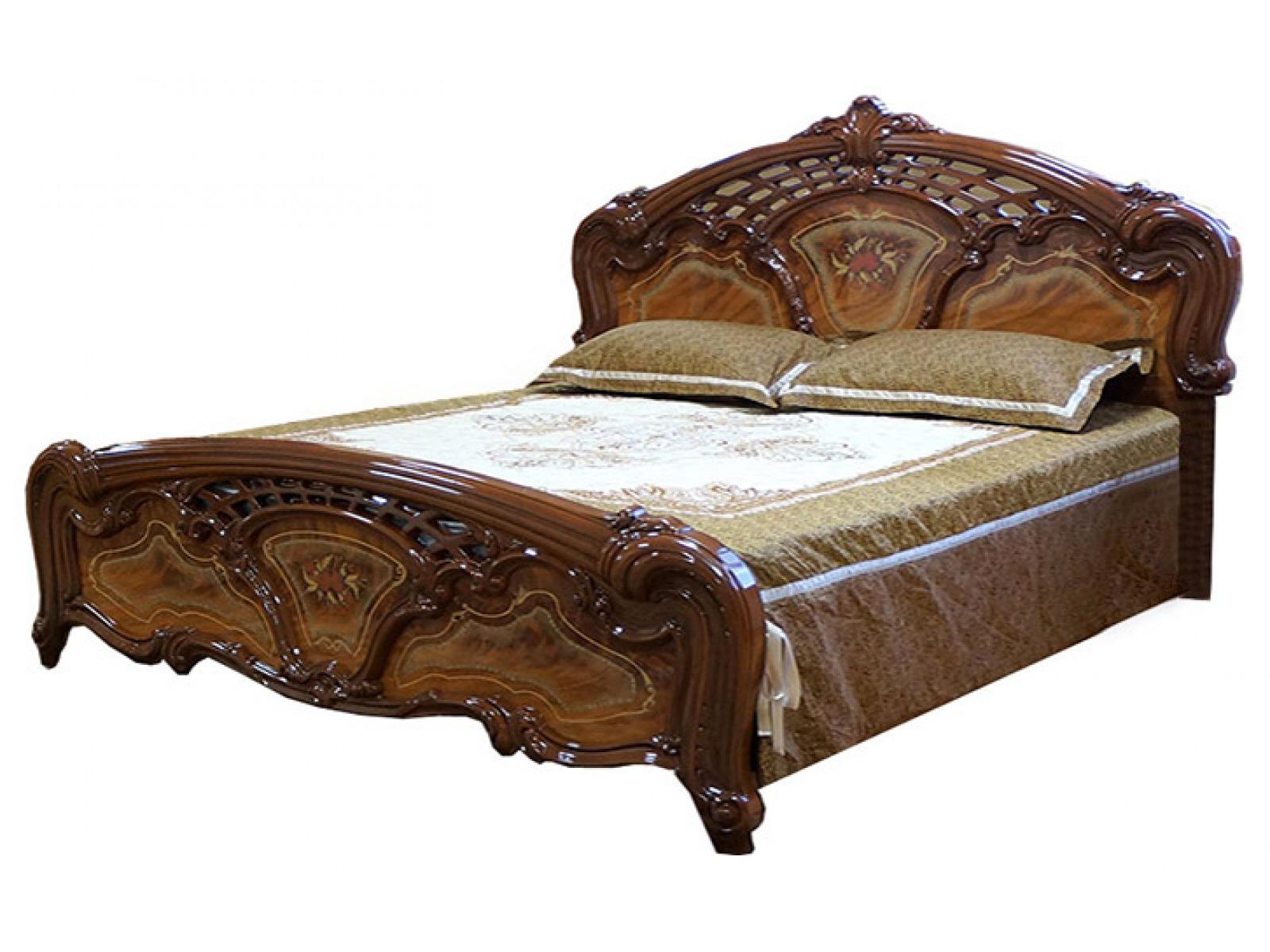 Кровать классическая двуспальная 160х200 см Світ Меблів Кармен Новая из ДСП с ламелевым каркасом Орех (5877) Кровать классическая двуспальная 160х200 см Світ Меблів Кармен Новая из ДСП с ламелевым каркасом Орех (5877)