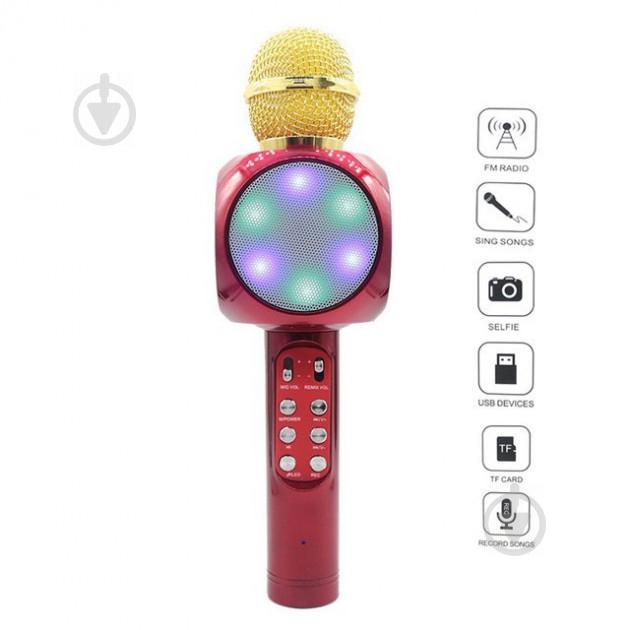 Беспроводной караоке микрофон Wster WS-1816 красный Беспроводной караоке микрофон Wster WS-1816 красный