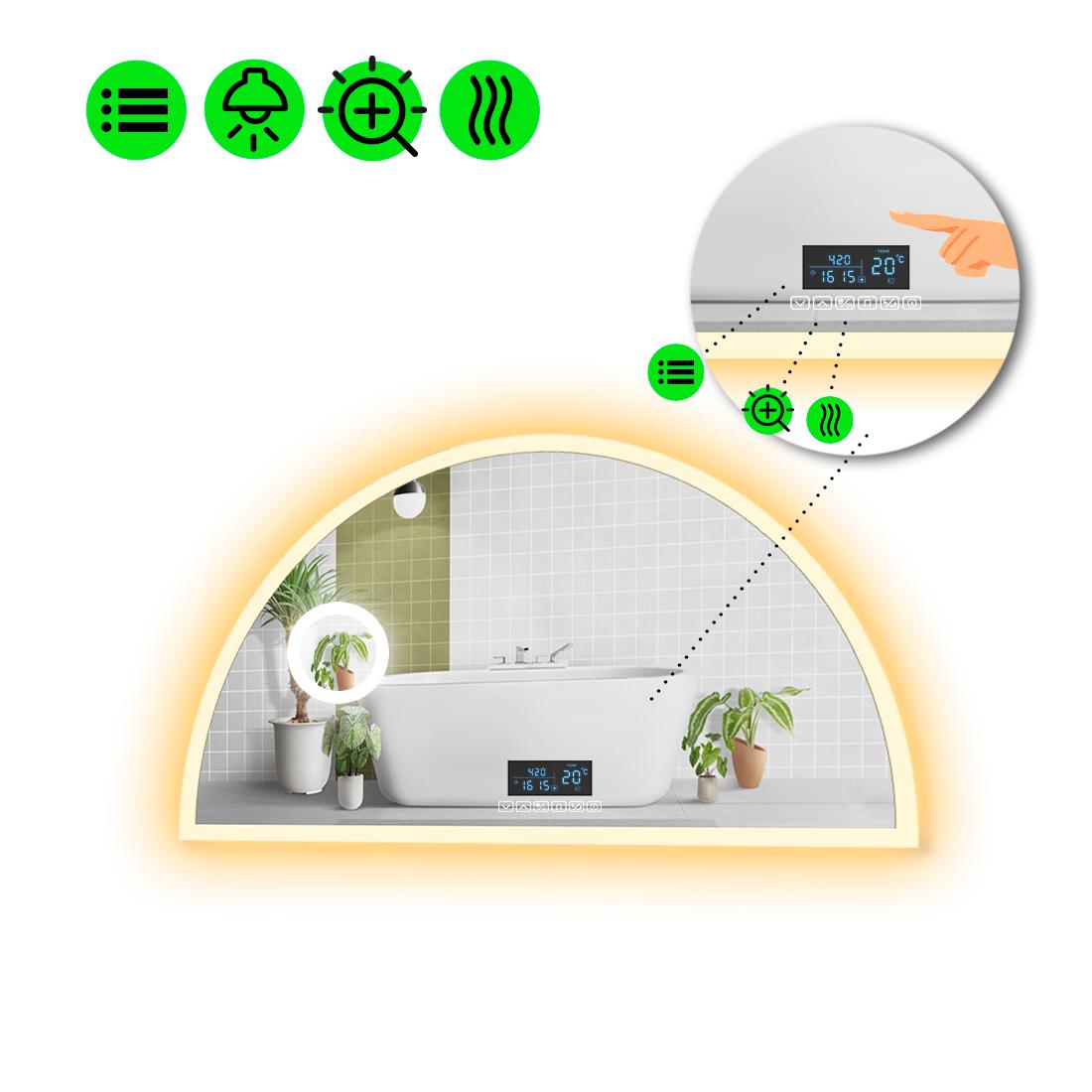 Зеркало с LED подсветкой Cerhio 3 с Smart-блоком 100x50 см (8994799)