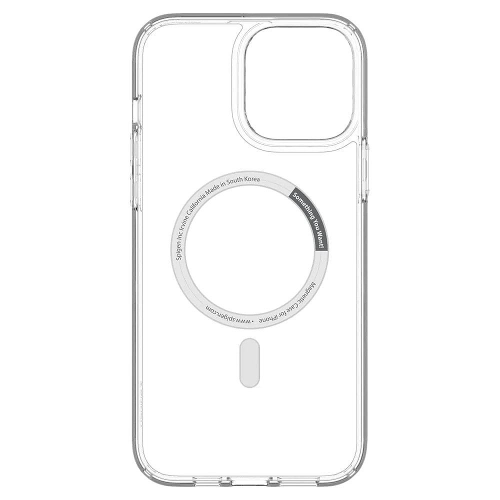 Прозрачный чехол накладка Spigen Ultra Hybrid Case with MagSafe for iPhone 13 Pro Max, White (ACS03210) - фото 3