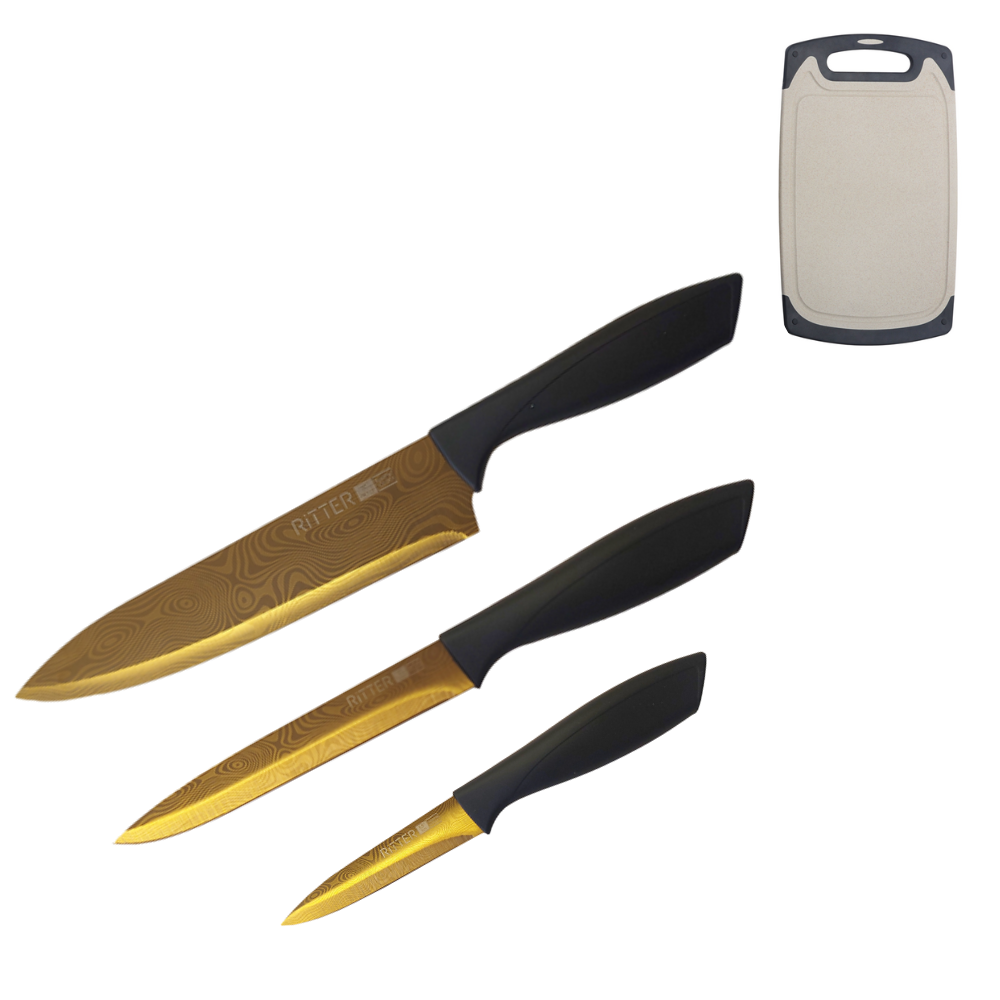 Набор ножей Krauff Ritter с кухонной доской 3 шт. (28803)