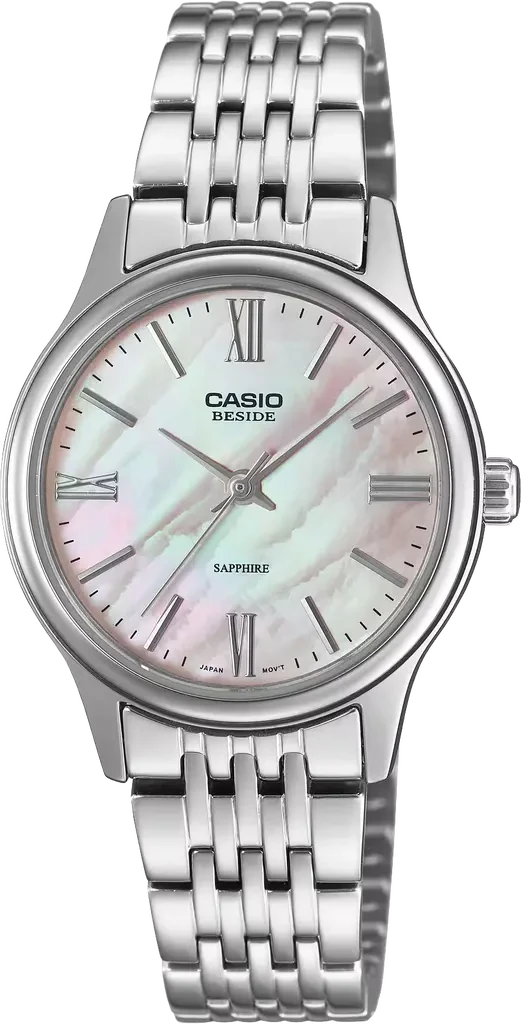 Наручные часы женские Casio Beside BLS-100DS-4A с сапфировым стеклом/стальным корпусом и розовым перламутровым циферблатом