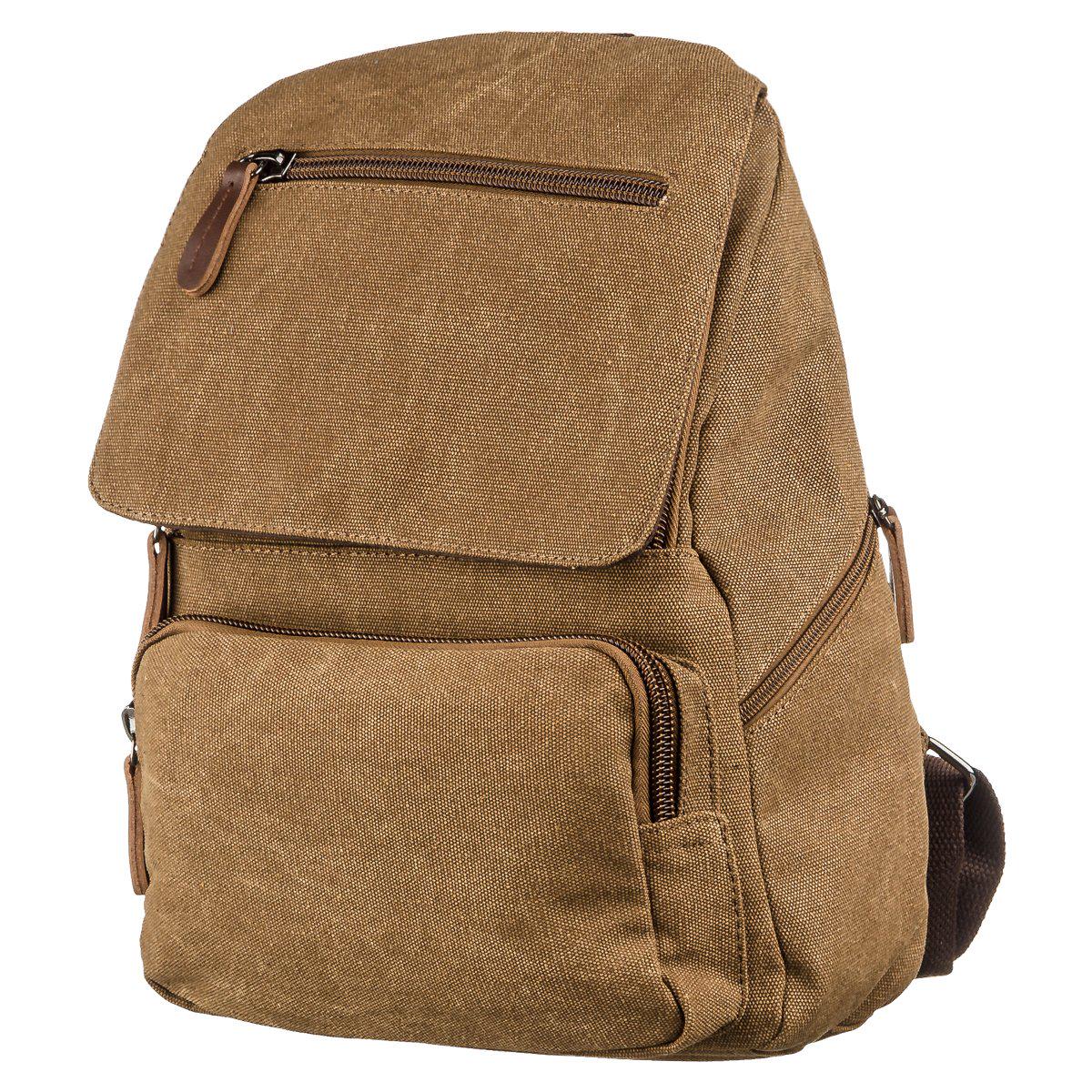 Компактный женский Vintage 20196 текстильный рюкзак Бежевый