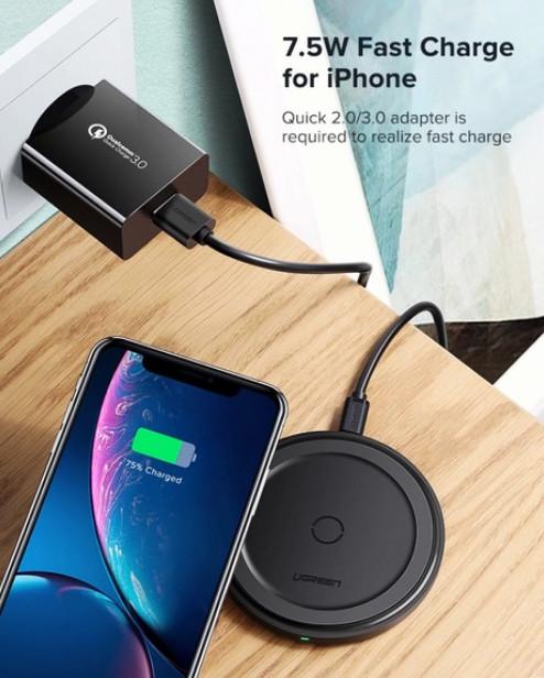 Зарядка беспроводная UGREEN ED032 10W Qi Wireless Charging Pad Черный (1862793038) - фото 6