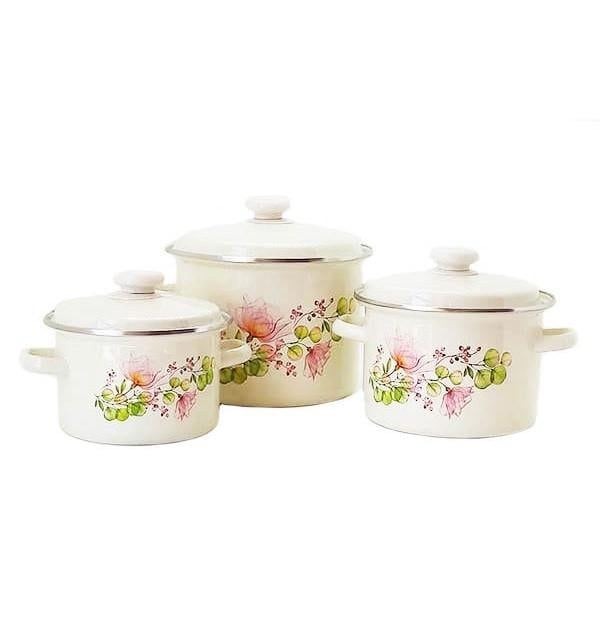 Набор кастрюль эмалированных Epos 3 шт. Молочный (22-66-000281)