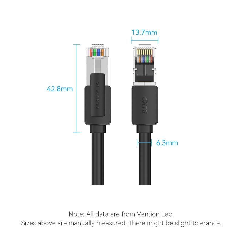 Интернет-кабель Vention Cat.8 SFTP 40 Гбит/с 2000 МГц Lan RJ45 RJ 45 15 м Черный (IKKBN) - фото 9 Интернет-кабель Vention Cat.8 SFTP 40 Гбит/с 2000 МГц Lan RJ45 RJ 45 15 м Черный (IKKBN) - фото 9