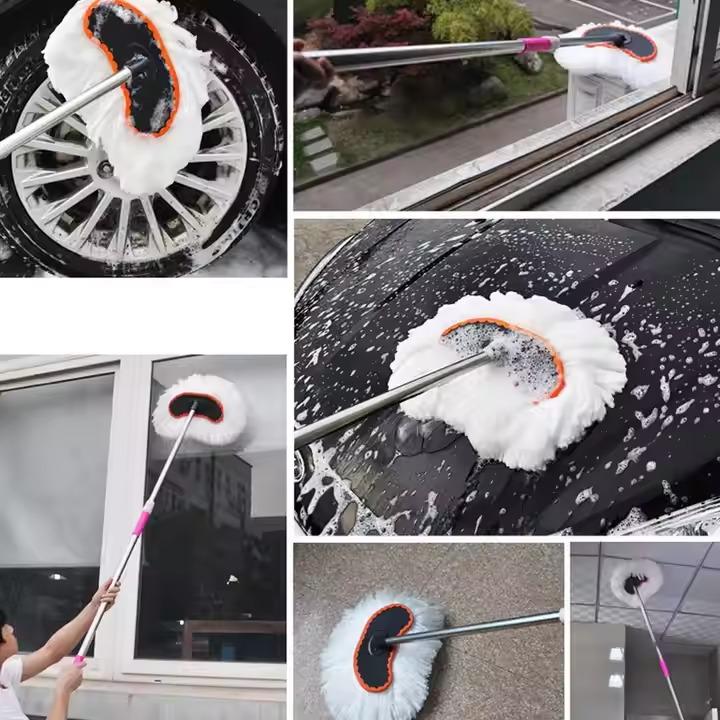 Швабра для миття автомобіля телескопічна з висувною ручкою 61х92,5 см Білий - фото 7 Швабра для миття автомобіля телескопічна з висувною ручкою 61х92,5 см Білий - фото 7