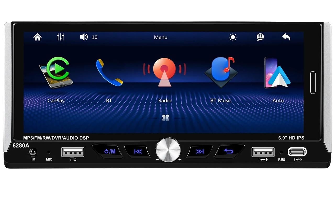 Автомагнітола 6280A 1DIN 6,9" Android 13 Carplay 2/32 GB (43201-6280A_2210)