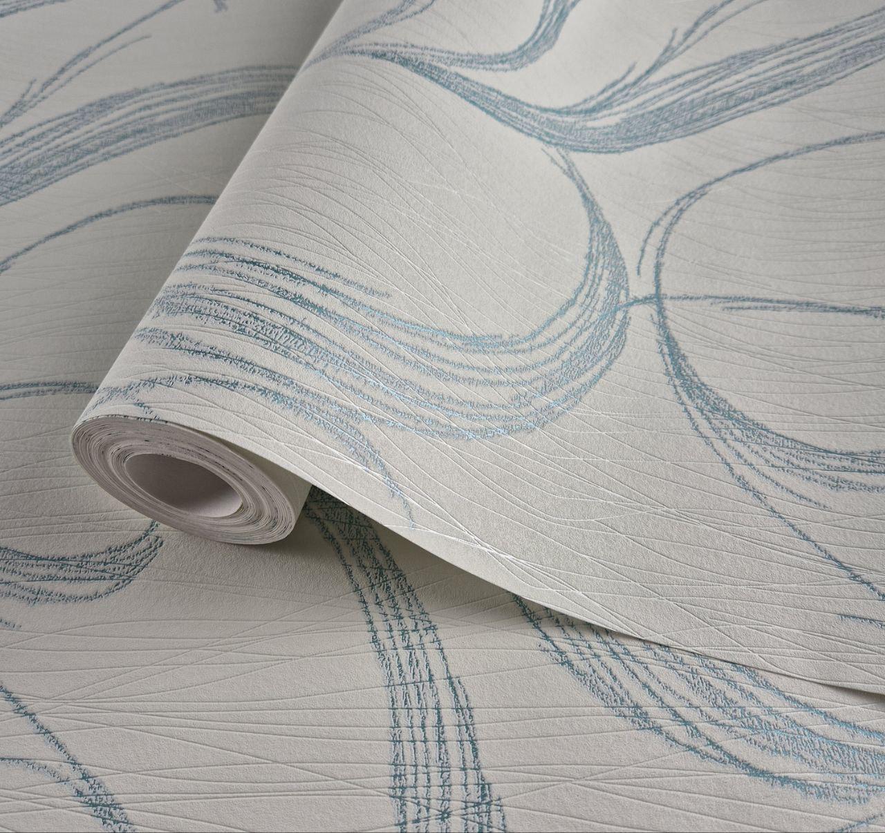 Шпалери вінілові Marburg 53438 0,53х10,05 м Молочний з м’ятним (29785890) - фото 1