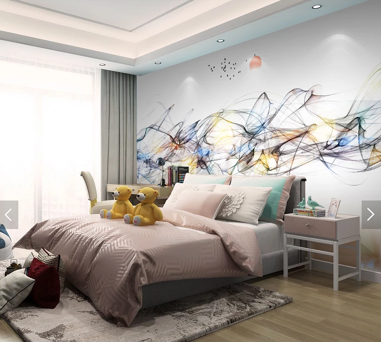 Фотообои флизелиновые абстракция для спальни/зала/кухни Солнце и птицы