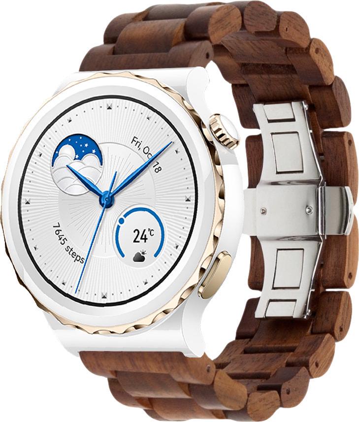 Ремінець дерев'яний WoodLock для Huawei Watch GT3 Pro 43 мм Brown (37971-30)