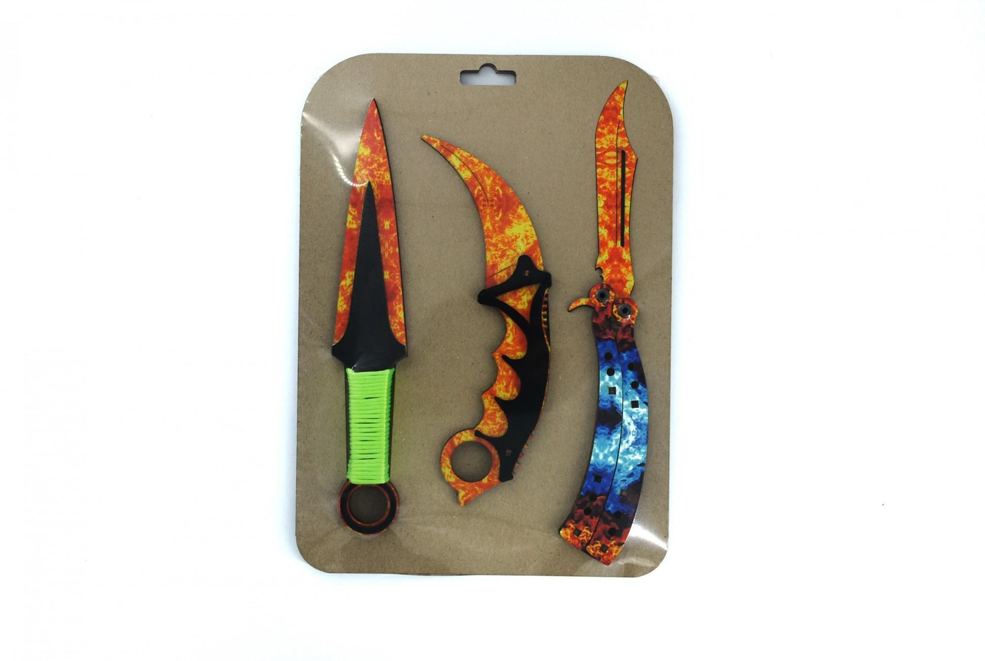 Набор деревянного оружия №3 Кунай/керамбит/бабочка Гамма волны КС:ГО/Стандофф 2 Огонь (1010420) Набор деревянного оружия №3 Кунай/керамбит/бабочка Гамма волны КС:ГО/Стандофф 2 Огонь (1010420)