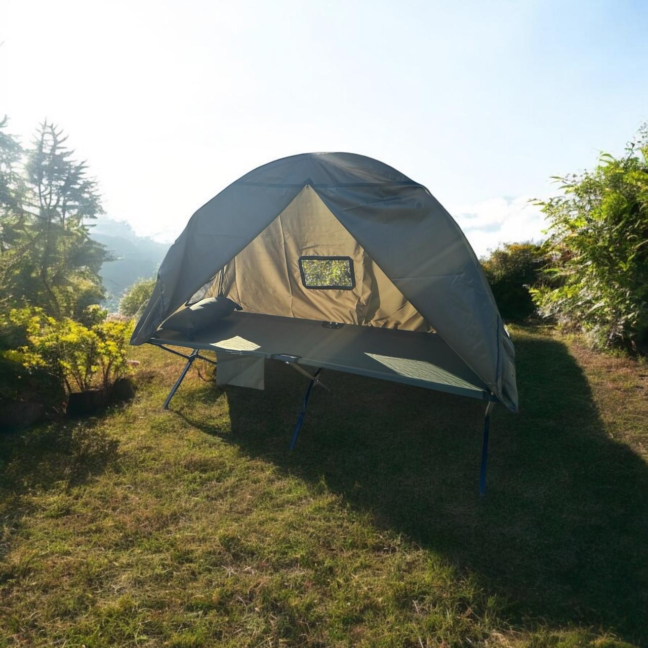 Розкладачка Aforse тип НАТО з кишенею/чохлом/подушкою/матрацом/наметом-дощовиком з антимоскітною сіткою Олива (2422469432)