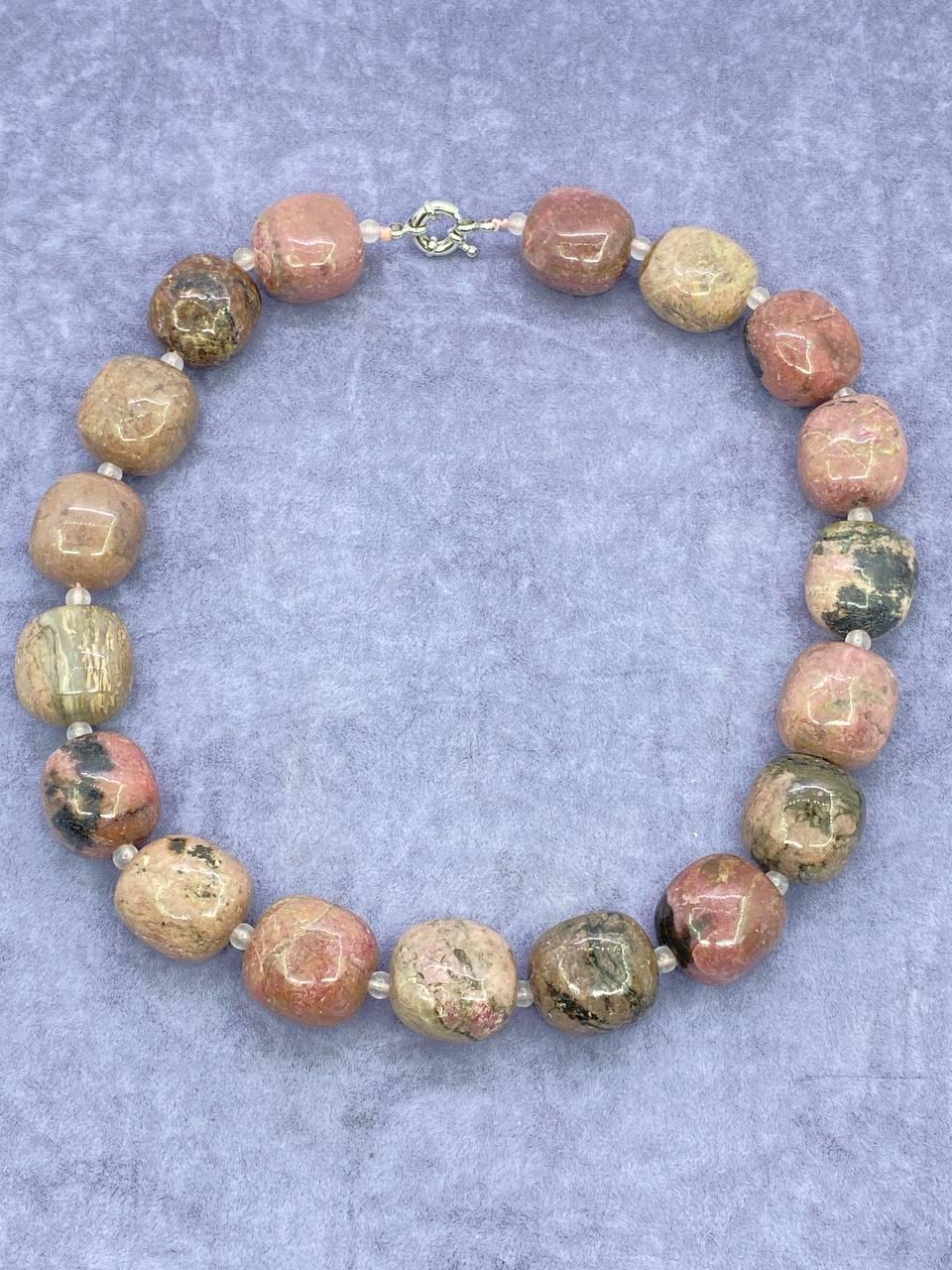 Бусы родонит 44 см Разноцветный (730)