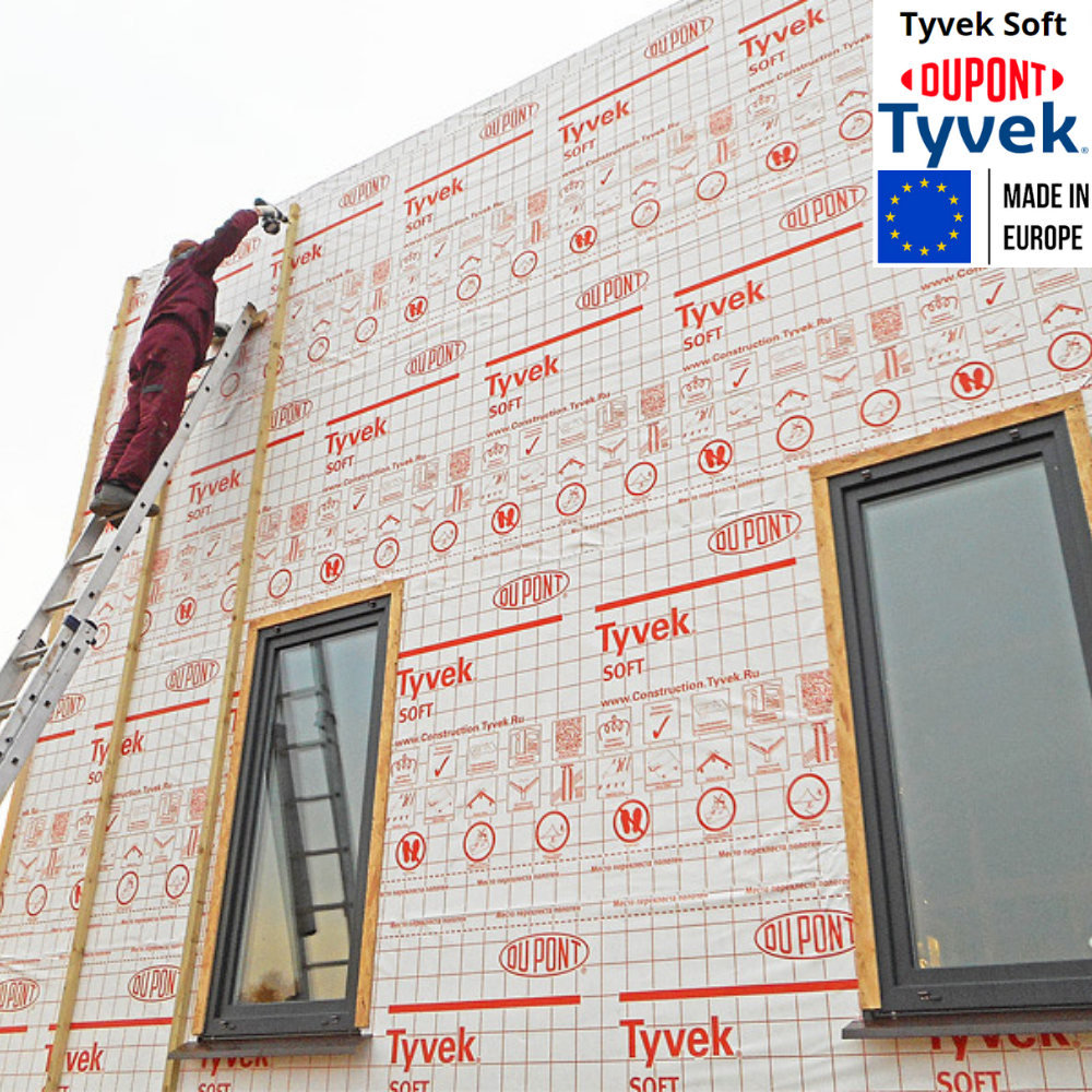 Мембрана супердифузійна Tyvek Soft 1,5x50 м 75 м2 60 г/м2 (310007) - фото 10