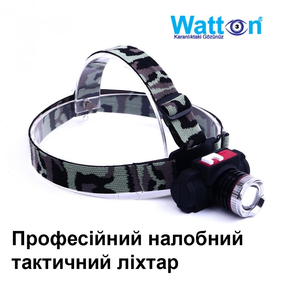 Фонарь профессиональный налобный Watton WT-122 с аккумулятором и Usb 250 м - фото 4