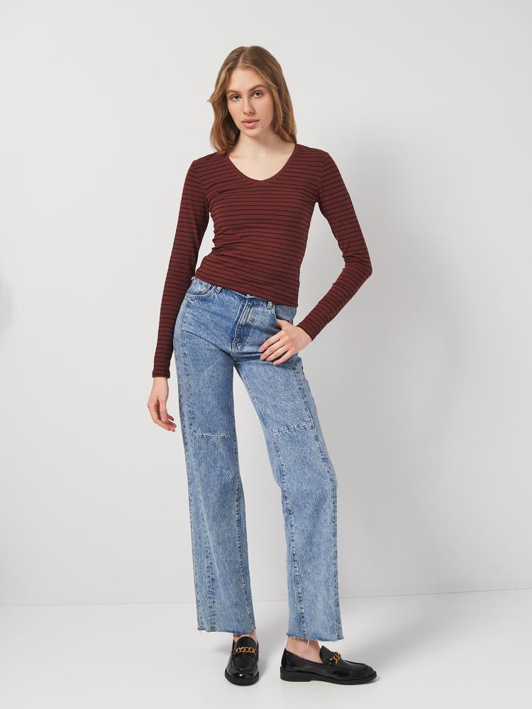 Футболка C&A 77539/2067947x70 довгий рукав жіноча XS Коричневий (184280) - фото 2