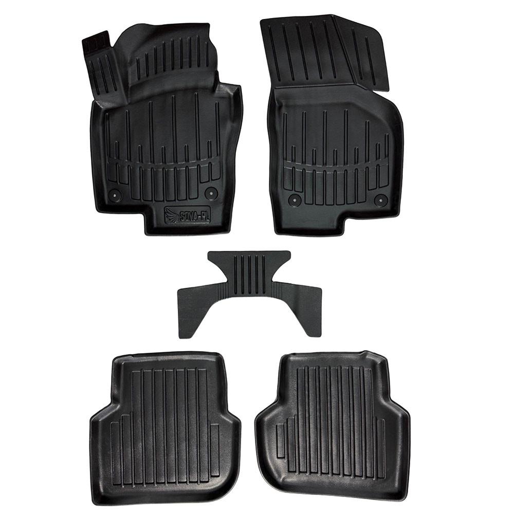 Коврики в салон SOVA-PL для Volkswagen Jetta VI 2010-2018 резиновые 5 шт. Черный (28800461)