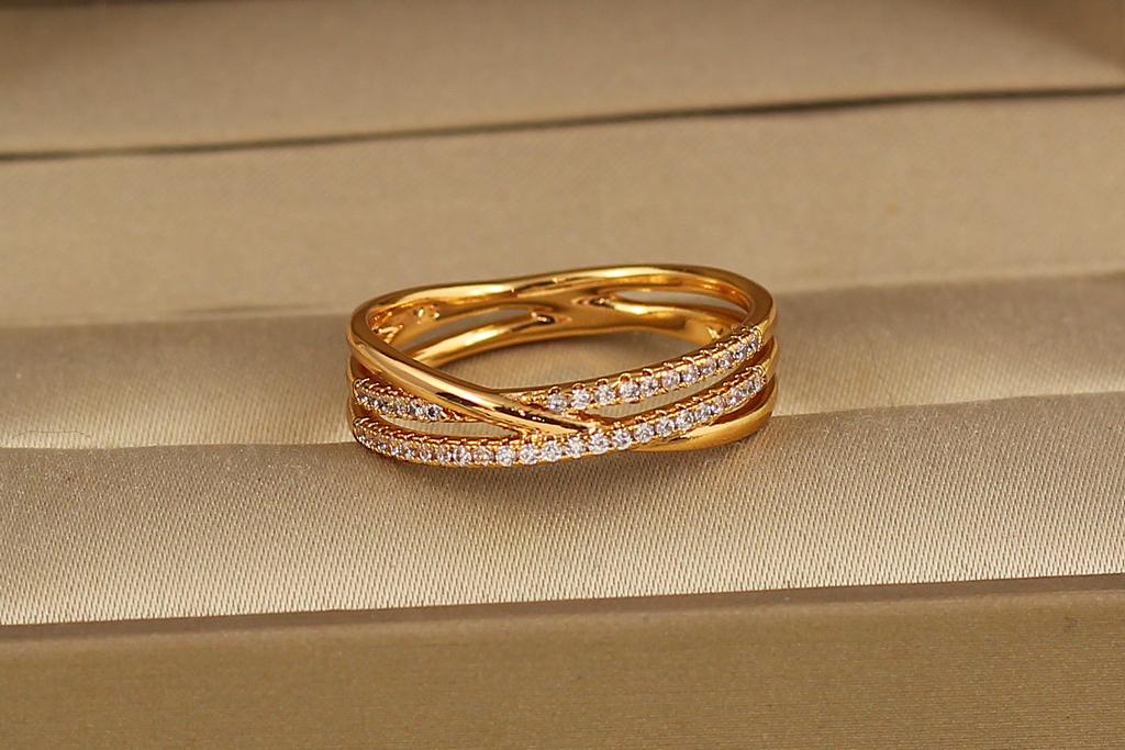 Кольцо Xuping Jewelry Линии судьбы р. 20 Золотистый