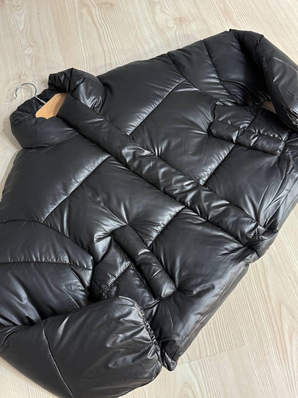 Куртка женская HAIZIYUAN 8606 короткая пуффер с воротником XL Черный (4791) - фото 2 Куртка женская HAIZIYUAN 8606 короткая пуффер с воротником XL Черный (4791) - фото 2