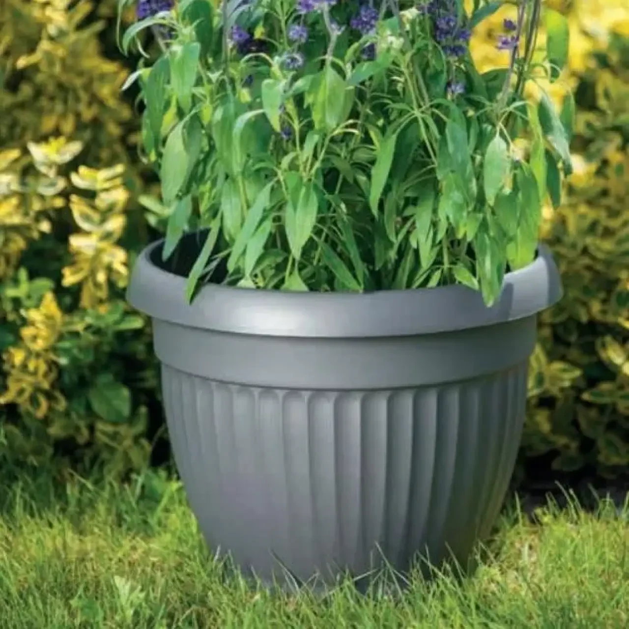 Горшок для цветов Form-Plastic Дона круглый 33 л 45х35 см Антрацитовый (7752762943) - фото 3