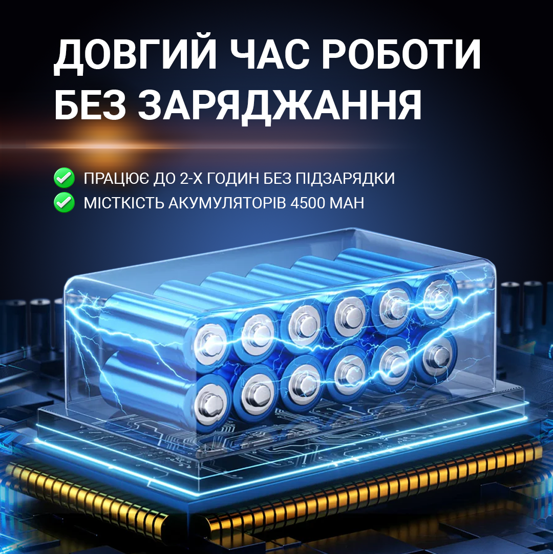 Смарт-фен бездротовий портативний з акумулятором 4500 mAh 55w c зарядкою від USB Королівський Синій (f2392d76) - фото 10